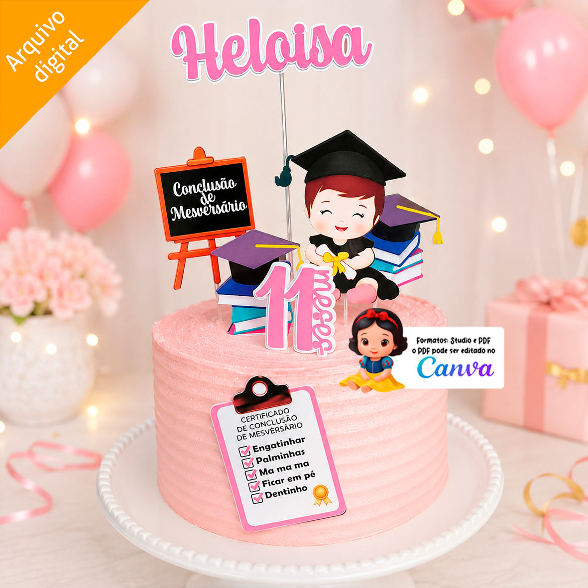 Topo para imprimir Conclusão de Mesversário Formatura Infantil (Studio/PDF)