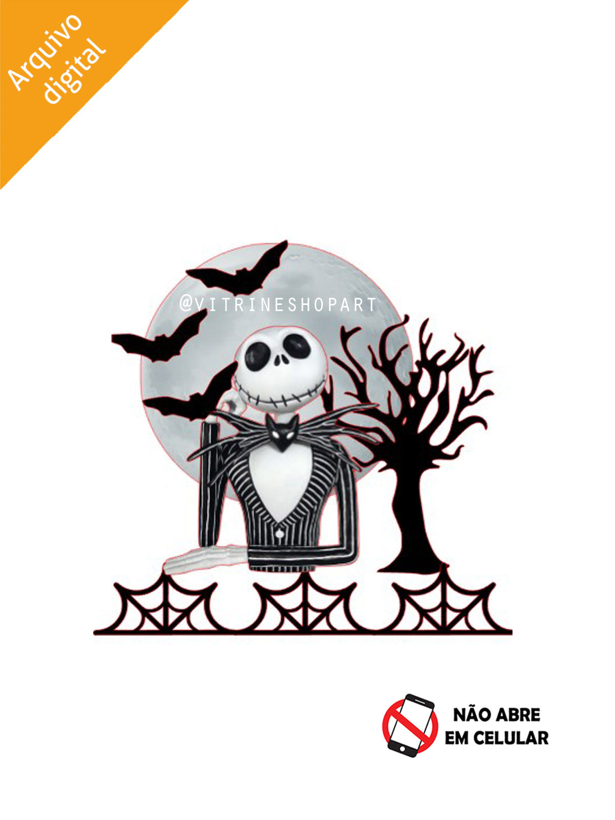 Arquivo de Corte Topo de bolo Jack Skellington Esqueleto