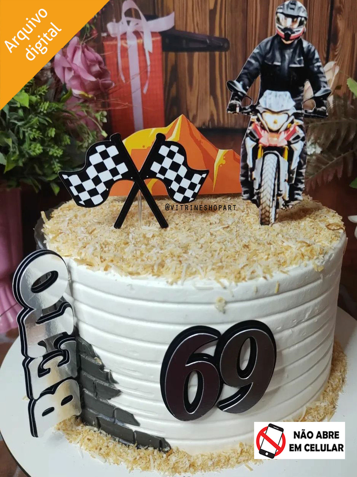 Topo de Bolo Moto Rally (studio)