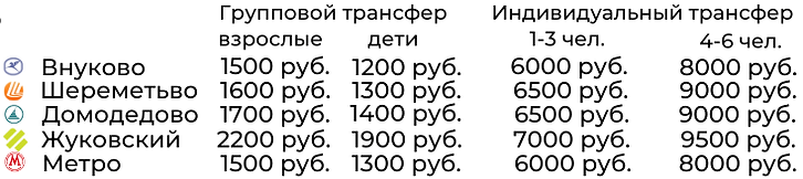 Цена трансфер из Смоленска в аэропоты Мо