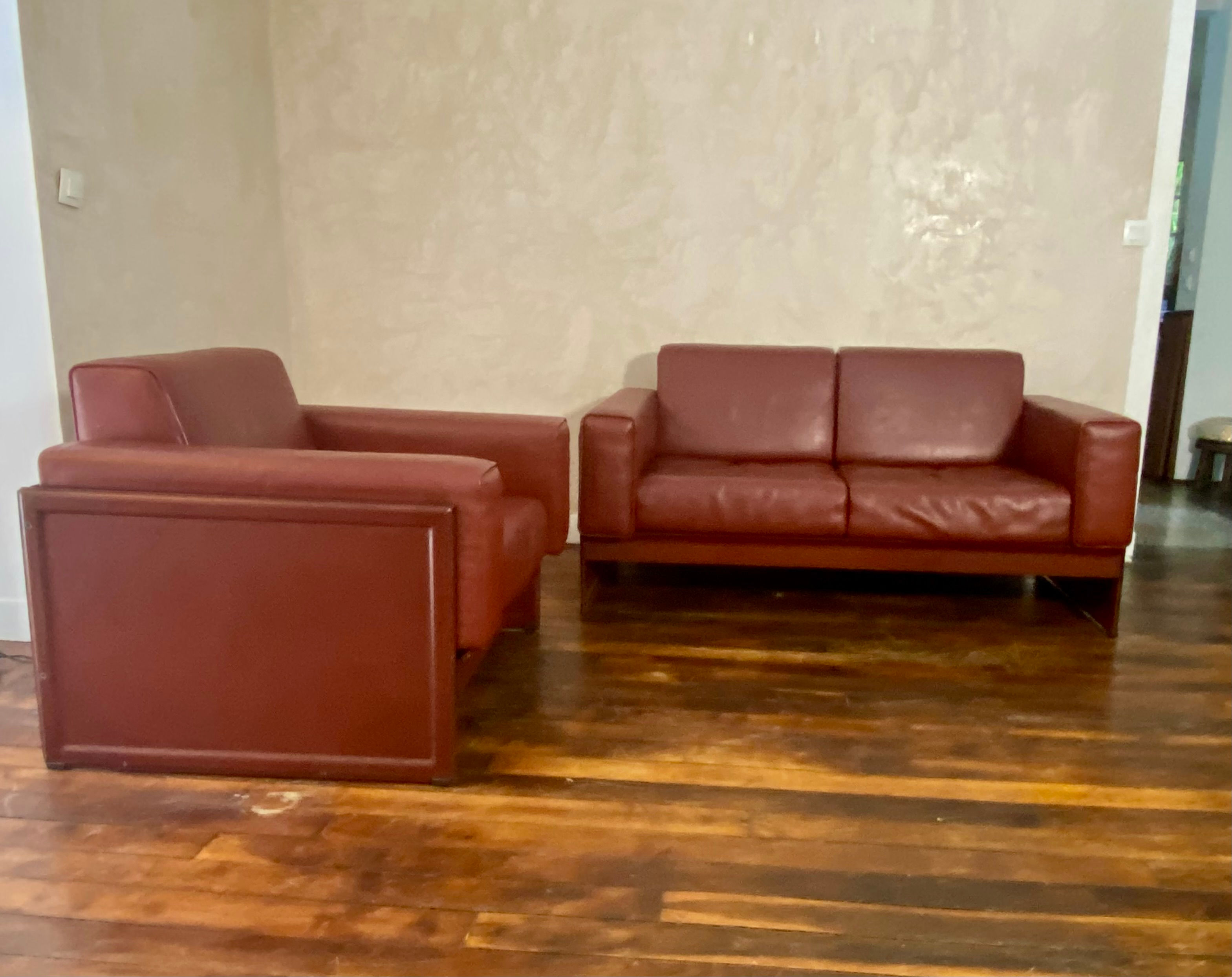 Ensemble canapé 2 places et 1 fauteuil korium km 3/1 de Tito Agnoli pour Matteo