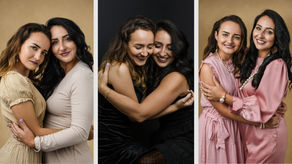 A series of three mother-daughter portraits showcasing love, connection, and elegance, with warm tones and timeless styling.