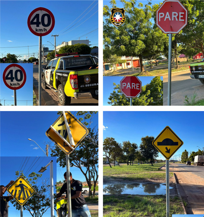 Placas reformadas pela Sutrans