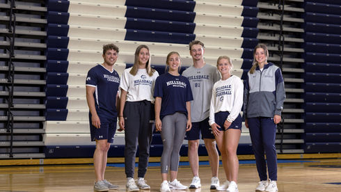 People wearing Hillsdale Chargers athletic apparel