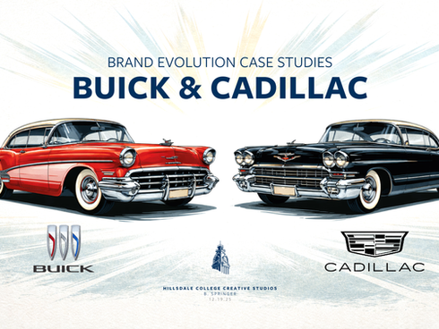 Cover slide with a classic Buick and Cadillac