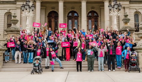 Planned Parenthood supporters and partners come together to tell legislators, “Michigan Can’t Back Down!” at PPAM’s 2025 Capitol Day