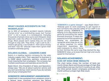 SOBEREYE Helping Solaris' employees stay safe on the job!