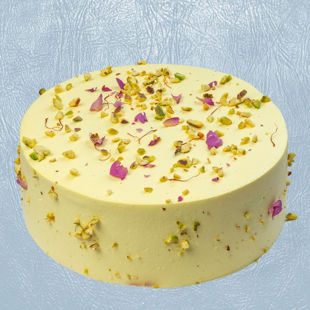 Pistachio Saffron Naked Cake