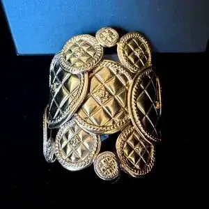 Thumbnail: CHANEL Cuff Bracelet. Unique design! Rare
