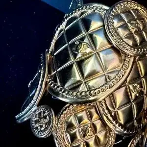 Thumbnail: CHANEL Cuff Bracelet. Unique design! Rare