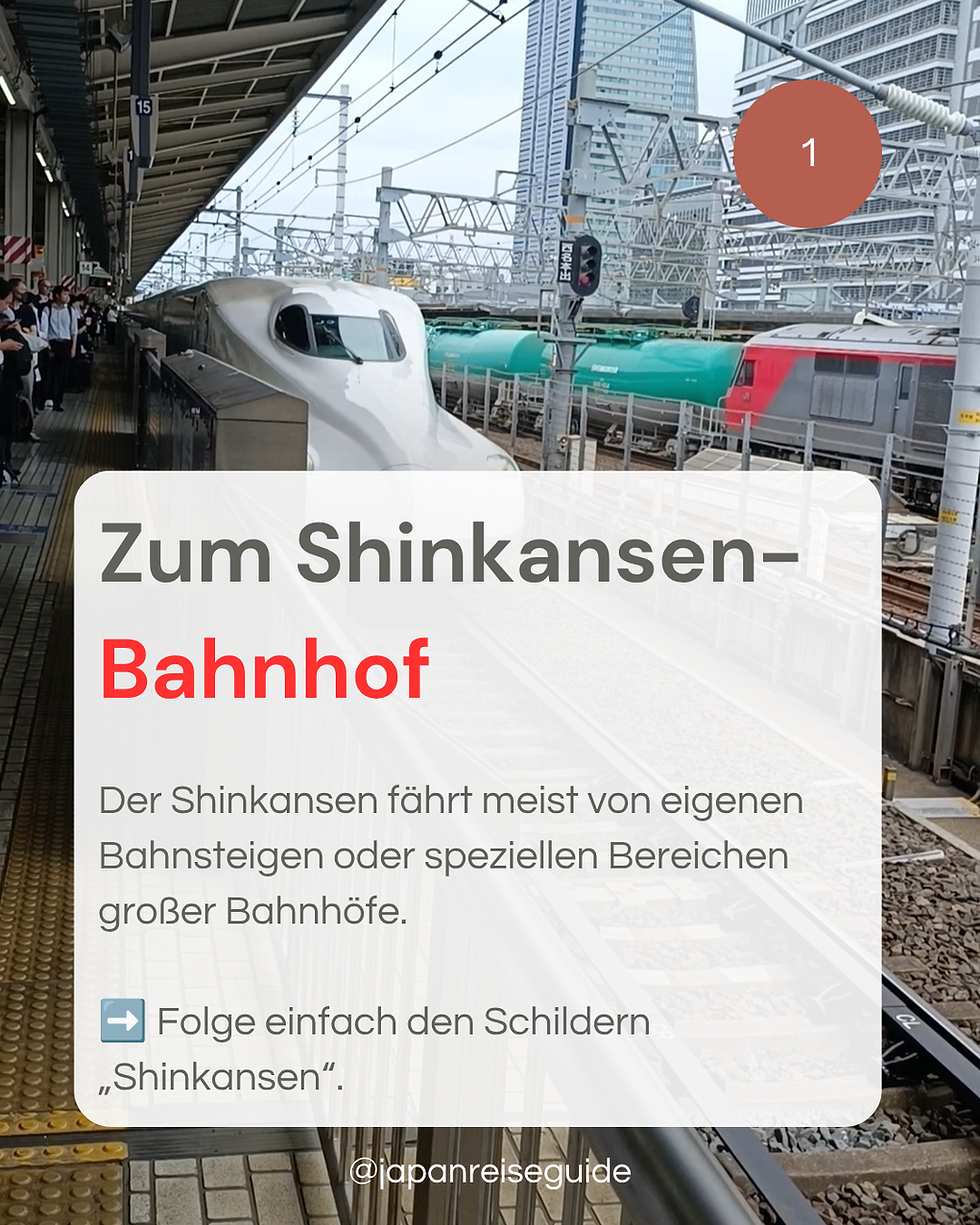 Shinkansen am Bahnsteig in Japan