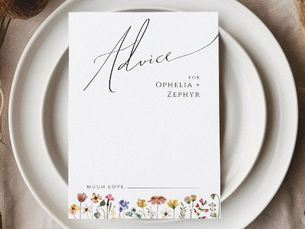 Review Colorful Wildflower | Wedding Advice Card
