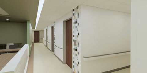 Mammography clinic exam doors