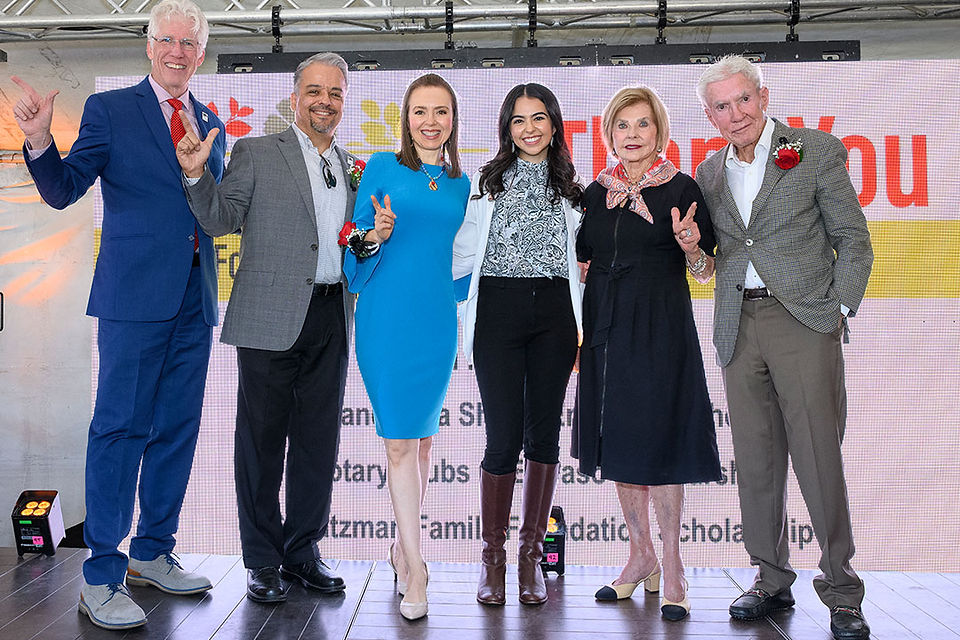 From left: Dr. Richard Lange, Alejandro Moreno, Karla Moreno, Diana Moreno, Judy Robison, Kirk Robison.