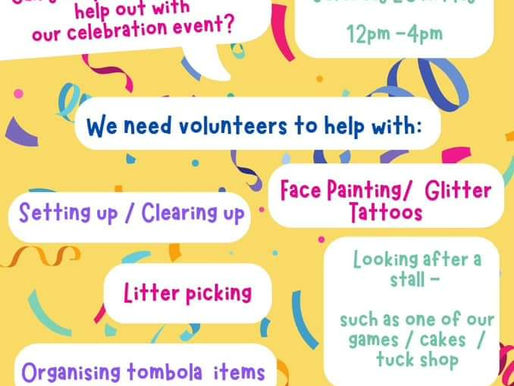 VOLUNTEERS NEEDED FOR CLUB FIRST PARTY CELEBRATION!