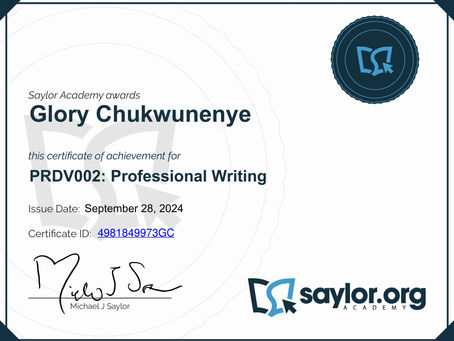 Professional Writing Certificate, Saylor Academy