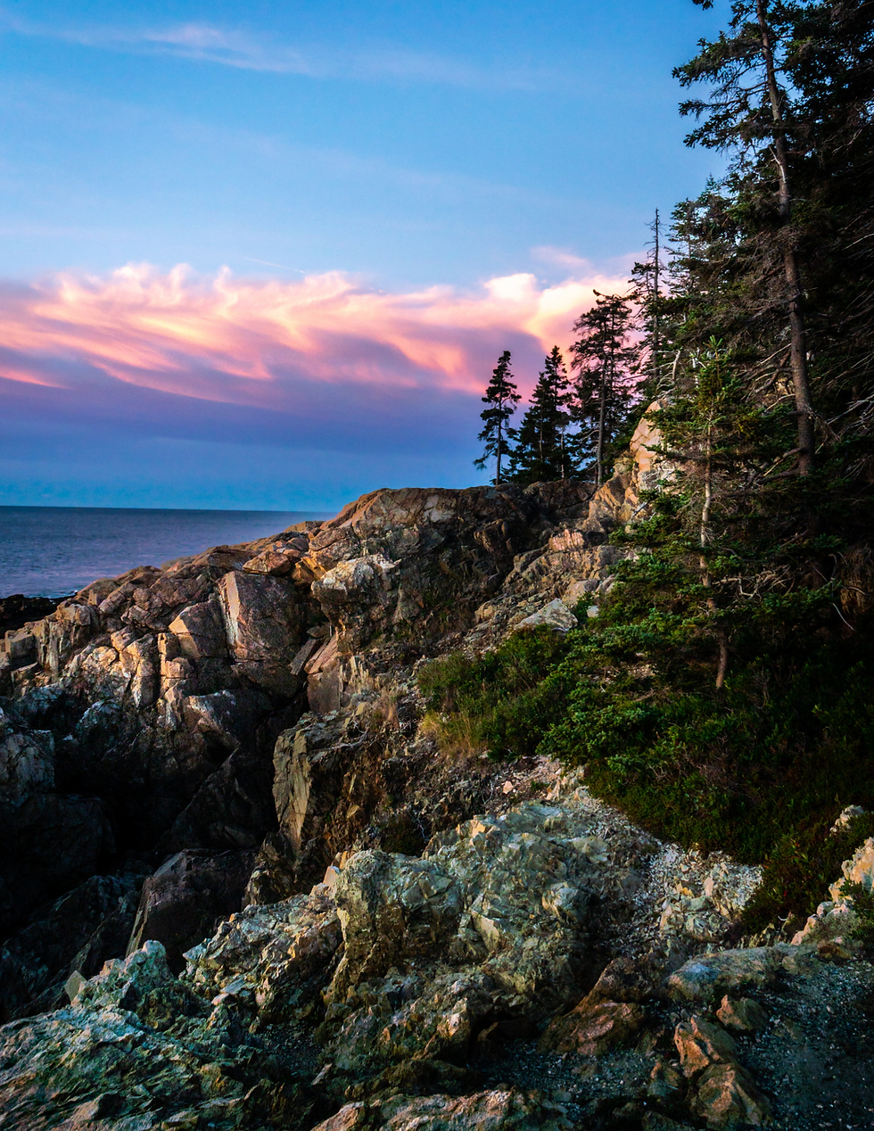 a rocky coastline from the shore of Acadia National Park