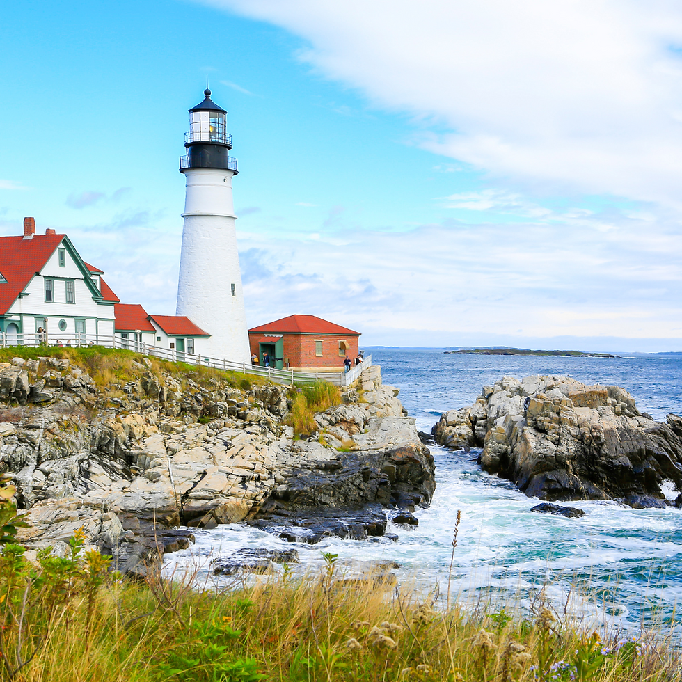 Lighthouse on the shores on Portland Maine