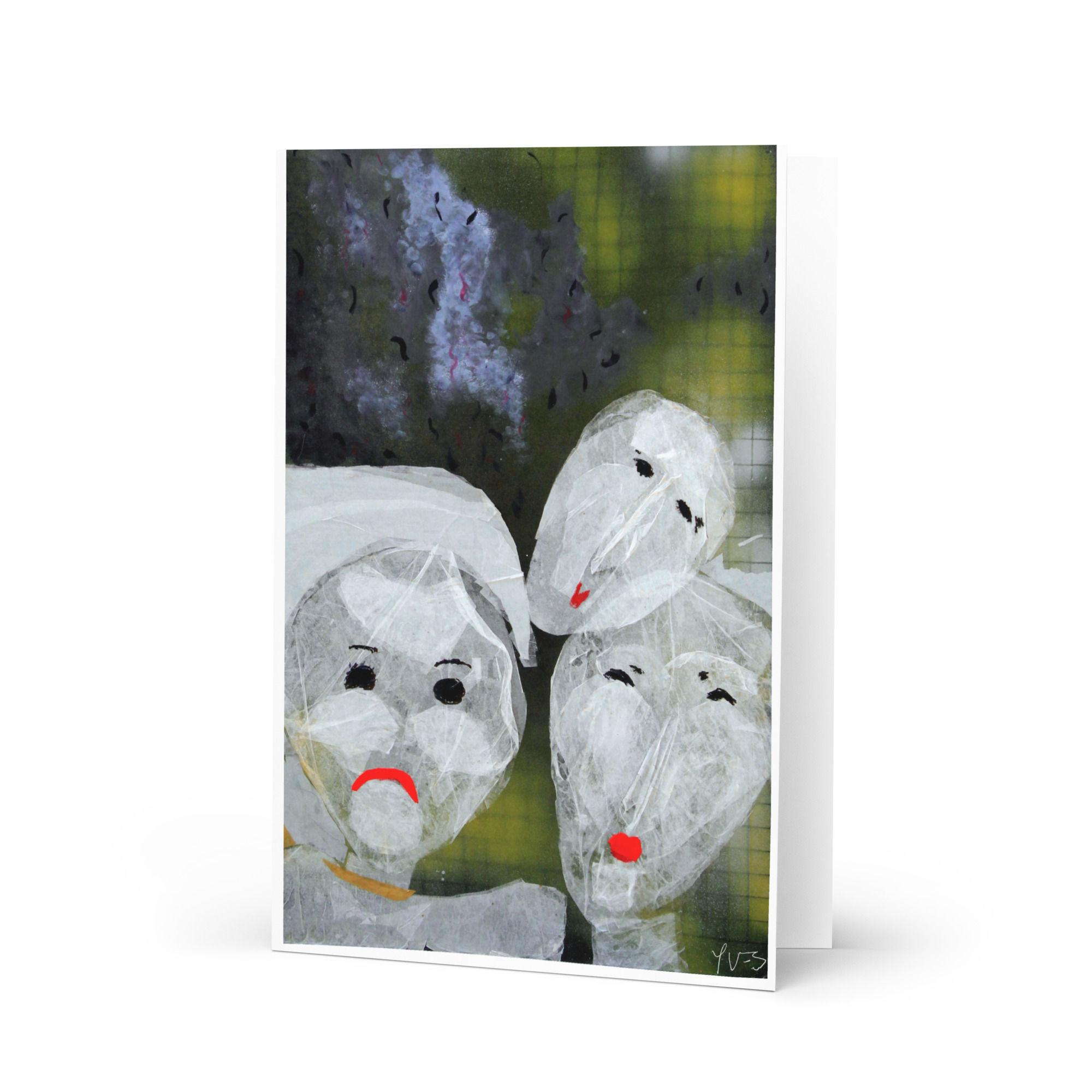 'The Pink Umbrella' Greeting Card