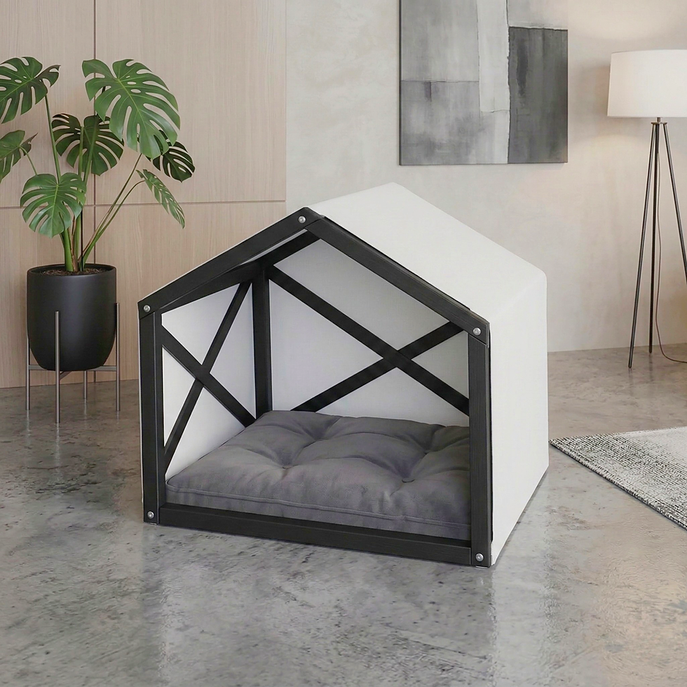 Thumbnail: Sophia - Indoor Wooden Dog House-Modern Roof-Style and No-Door Design