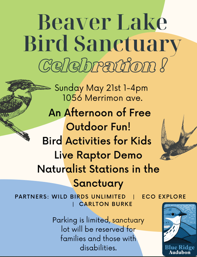 Beaver Lake Bird Sanctuary Celebration! Blue Ridge Audubon