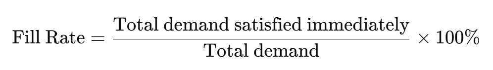 Fill rate equation