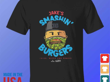 Miami marlins jake burger #36 smashin’ burgers fries beers and shakes shirt