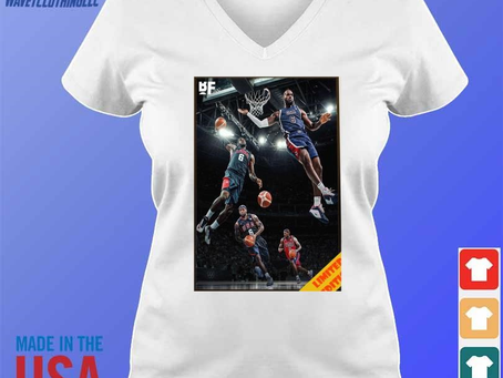 Usa wins their paris olympics 2024 opener basketball lebron james iconic moment olympic bron is special poster shirt