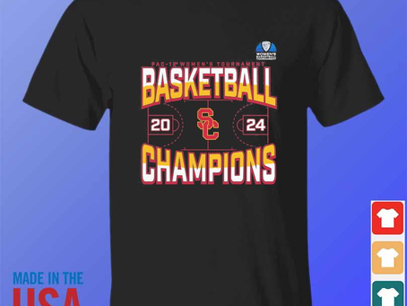 Usc trojans women’s 2024 pac-12 women’s basketball conference tournament champions three pointer shirt