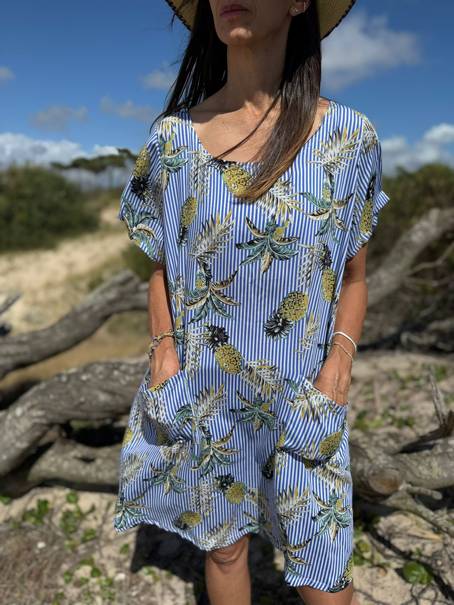 Vestido fibrana