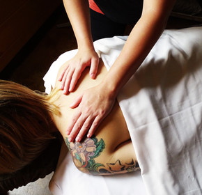 relaxing massage on the shoulders