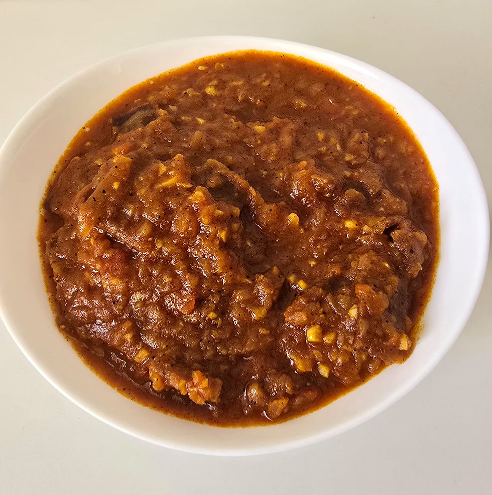 תבשיל ריבועי שירו אפויים בתיבול צ'וו ותבלין למרקים