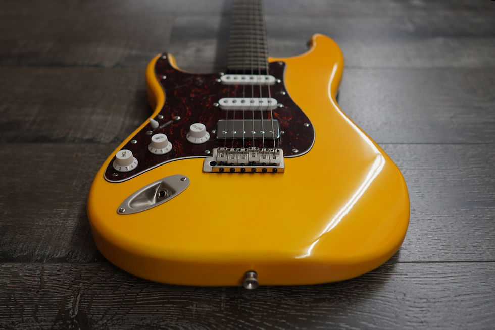 Thumbnail: AIO S4 Left-Handed Electric Guitar - Marigold Yellow (Brown Pickguard)