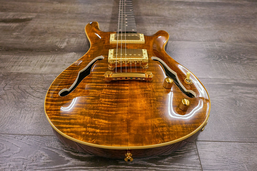 AIO Wolf KLP 45FM Electric Guitar - Tiger Amberin stock