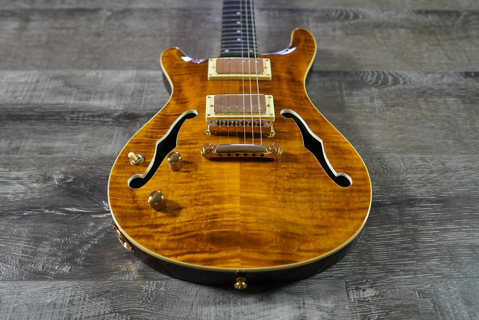 Thumbnail: AIO Wolf KLP 45FM Left-Handed Electric Guitar - Tiger Amber