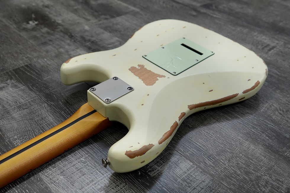 AIO S3 Left Handed Electric Guitar Relic Olympic White Maple Fingerboard All In One Guitar