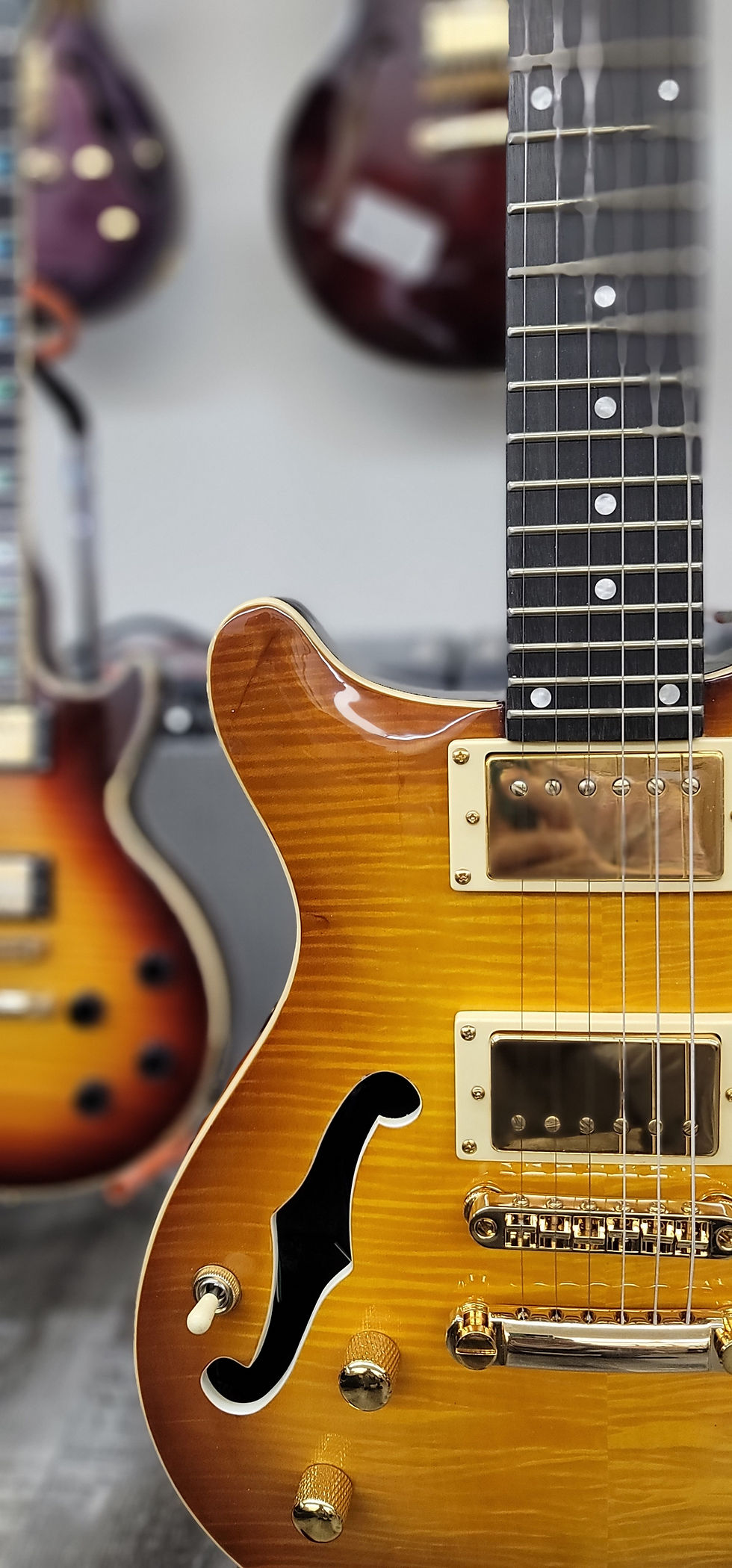 Thumbnail: AIO Wolf KLP 45FM Left-Handed Electric Guitar - Honey Burst