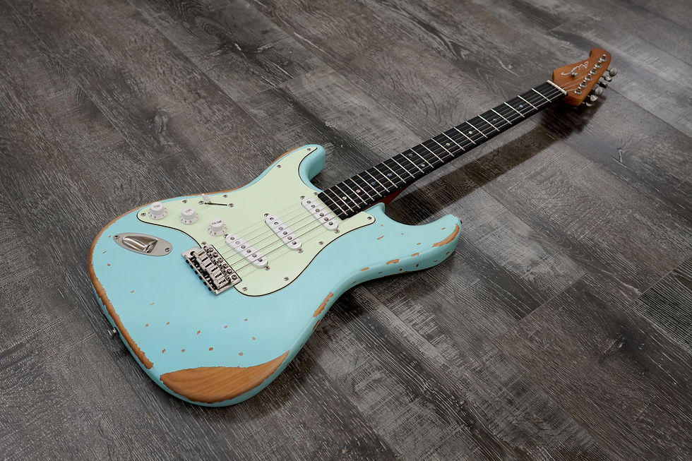 Thumbnail: AIO S3 Left-Handed Electric Guitar - Relic Sonic Blue (Ebony Fingerboard)