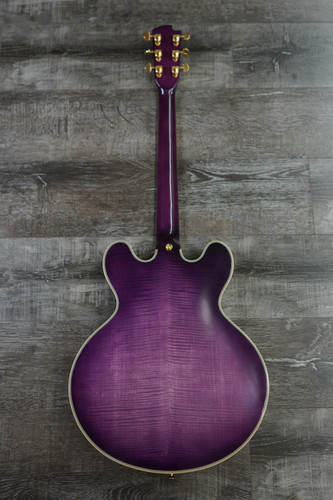 AIO SH-335 Left Handed Semi-Hollow Electric Guitar - Purple Burst