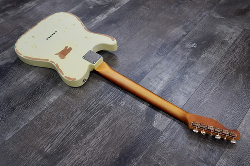 AIO TC3 Relic Electric Guitar - Olympic White (Brown Pickguard