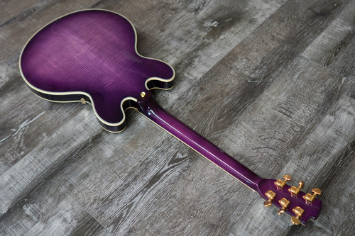 AIO SH-335 Left Handed Semi-Hollow Electric Guitar - Purple Burst