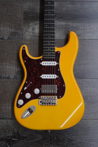 AIO S4 Left-Handed Electric Guitar - Marigold Yellow (Brown
