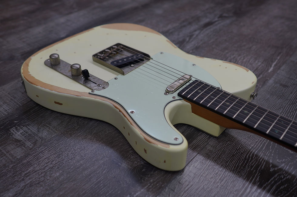 Thumbnail: AIO TC3 Relic Electric Guitar - Olympic White (Mint Pickguard)