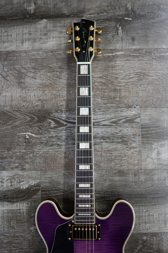 AIO SH-335 Left Handed Semi-Hollow Electric Guitar - Purple Burst