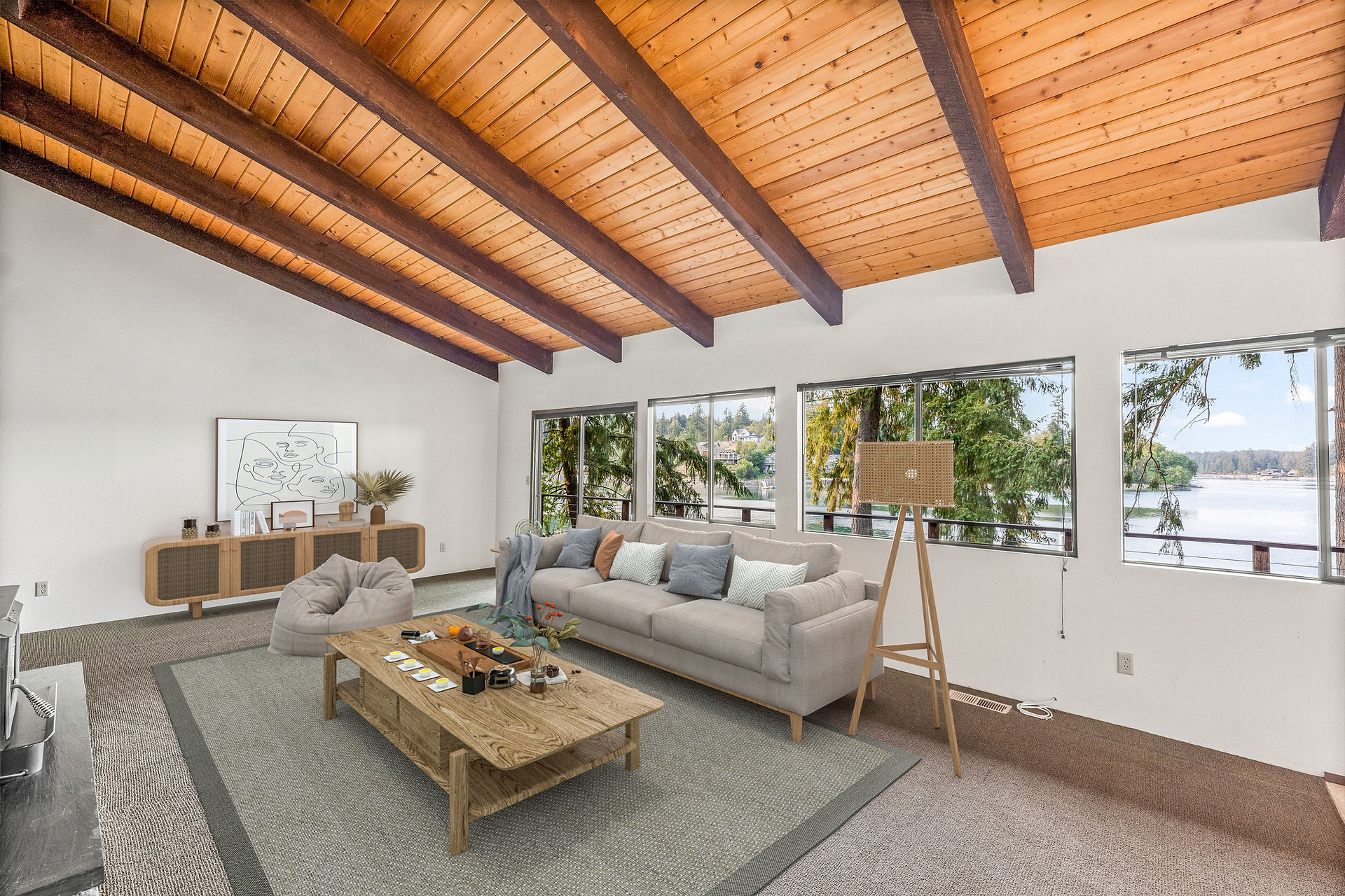 a living room in a house for sale near raft island, wa 