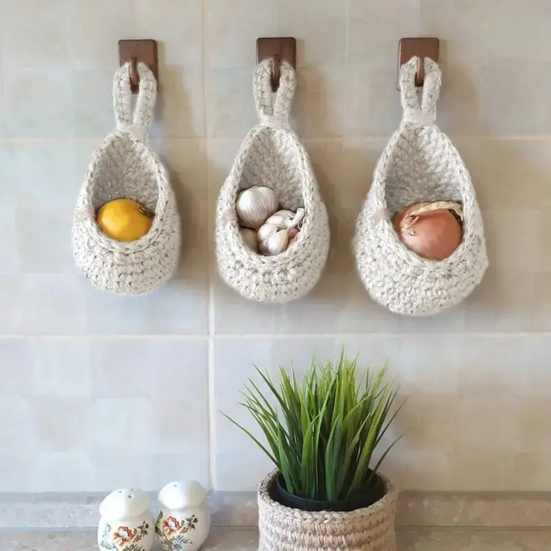 White Woven Storage Baskets