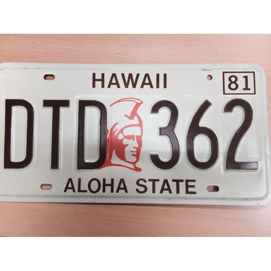 Authentique Plaque d'immatriculation américaine - HAWAII A1