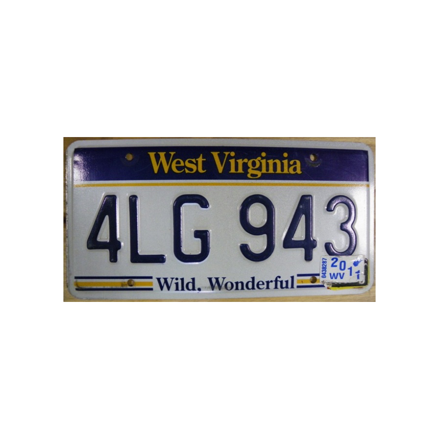 Authentique Plaque d'immatriculation américaine - VIRGINIE OCCIDENTALE