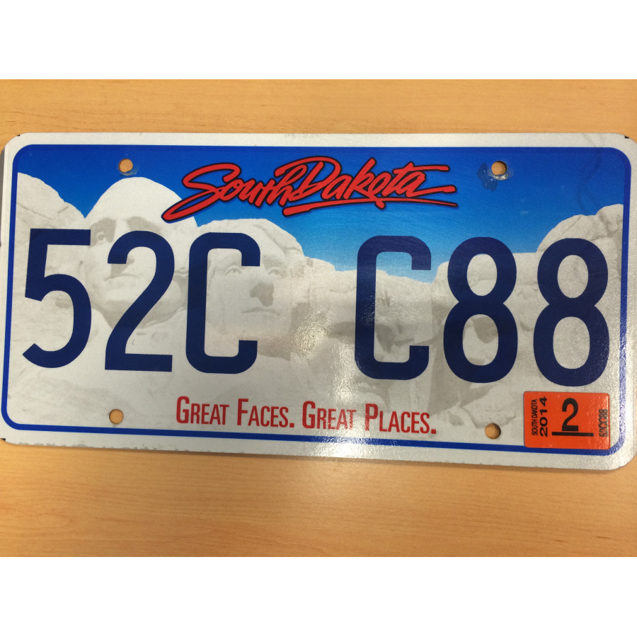 Authentique Plaque d'immatriculation américaine - DAKOTA DU SUD