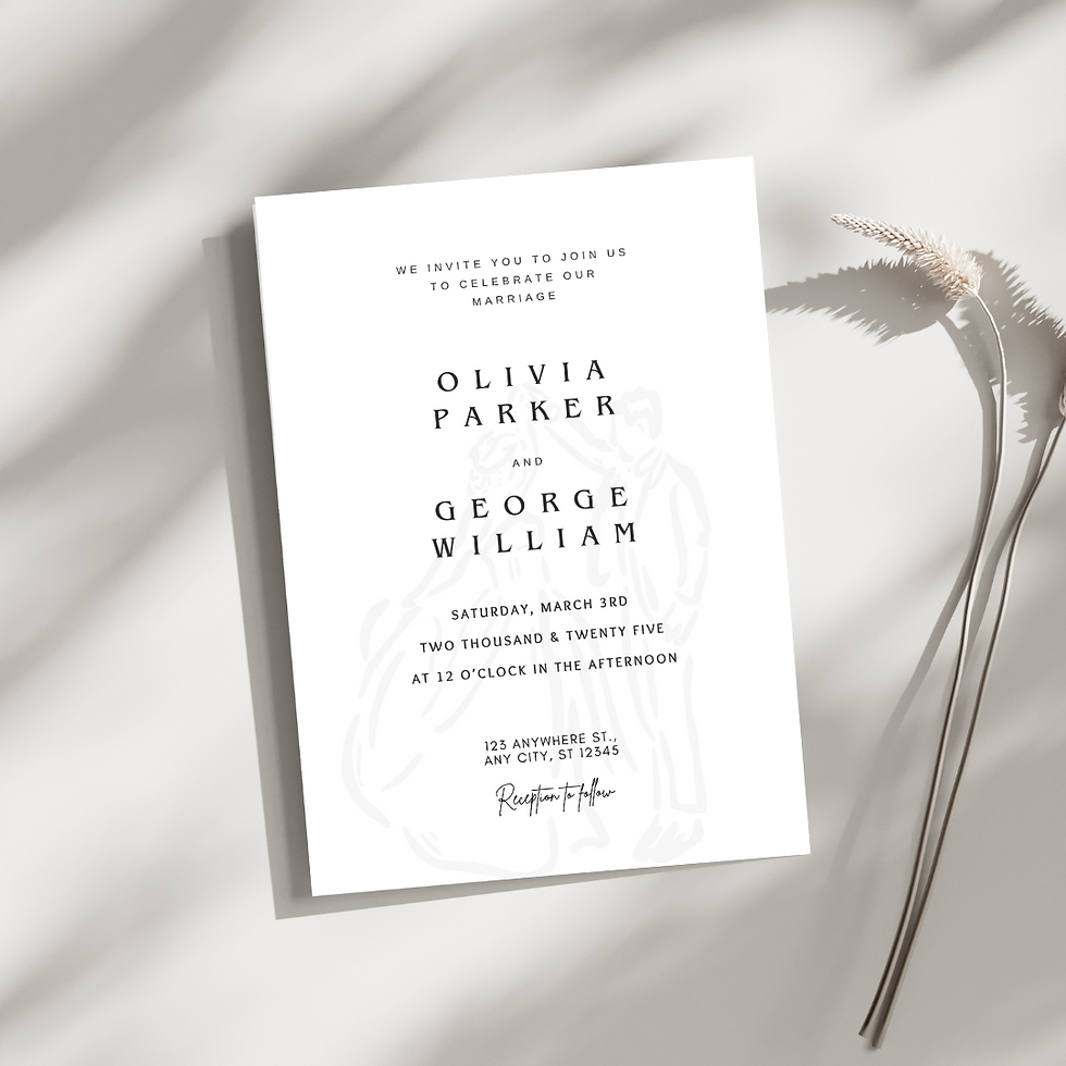Miniature : Olivia Parker & George William wedding invitation